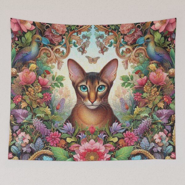 Item preview, Oriental Shorthair Cat in Beautiful Floral Zen Flower Garden designed and sold by Illuministique.