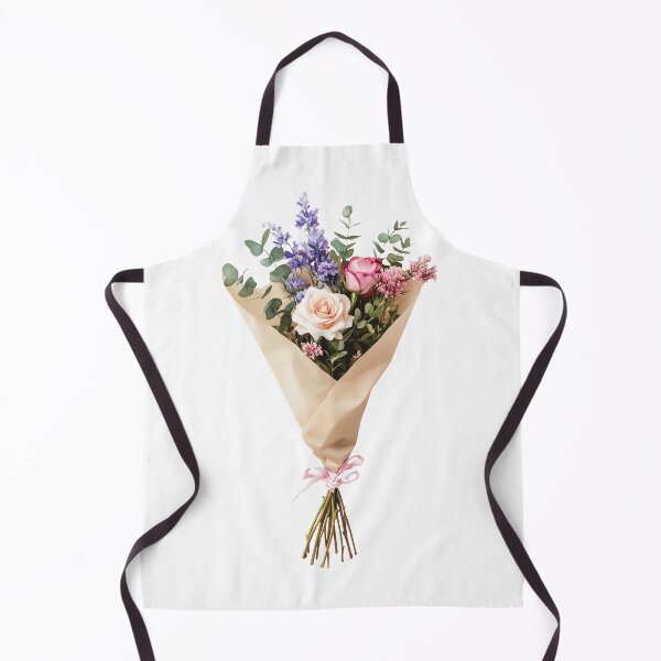 Artikelvorschau, Eleganter Blumenstrauß mit Rosen, Lavendel und Eukalyptus in Kraftpapier eingewickelt entworfen und verkauft von junkydotcom.