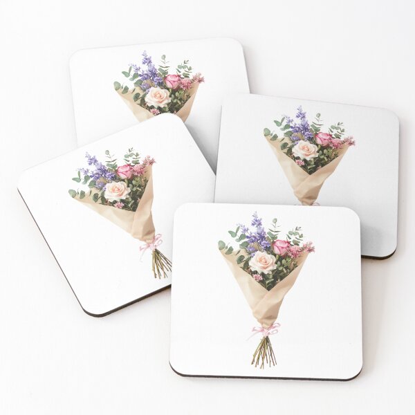 Item preview, Elegant Flower Bouquet with Roses, Lavender, and Eucalyptus Wrapped in Kraft Paper designed and sold by junkydotcom.