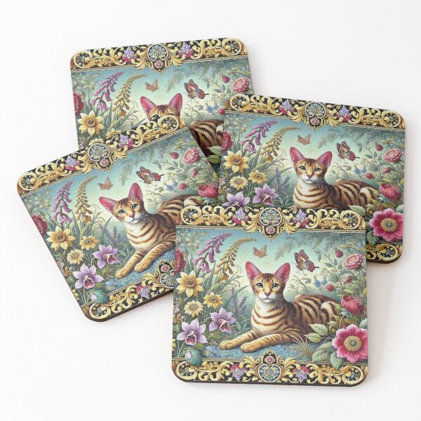 Item preview, Oriental Shorthair Cat in Beautiful Floral Zen Flower Garden designed and sold by Illuministique.