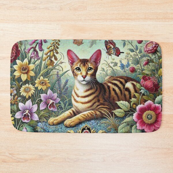 Item preview, Oriental Shorthair Cat in Beautiful Floral Zen Flower Garden designed and sold by Illuministique.