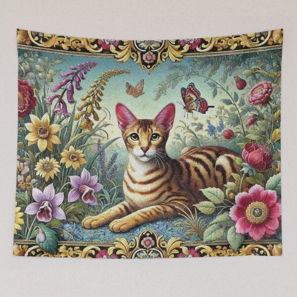 Item preview, Oriental Shorthair Cat in Beautiful Floral Zen Flower Garden designed and sold by Illuministique.