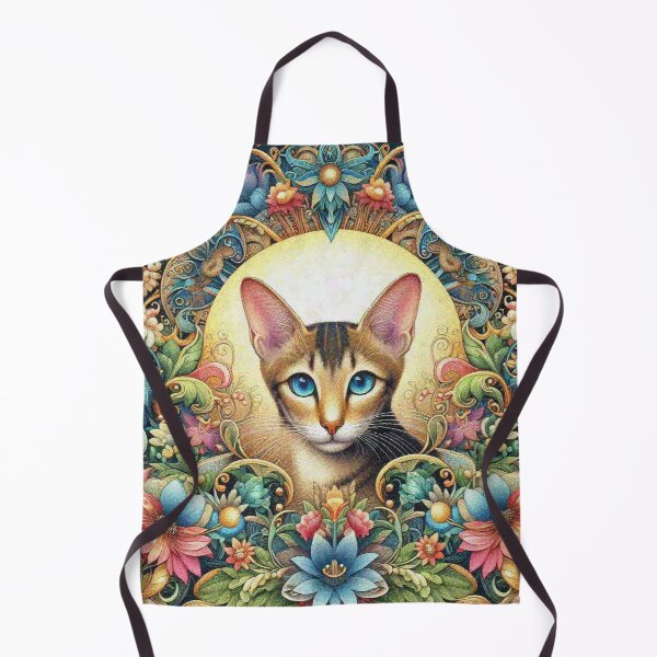 Item preview, Oriental Shorthair Cat in Beautiful Floral Zen Flower Garden designed and sold by Illuministique.