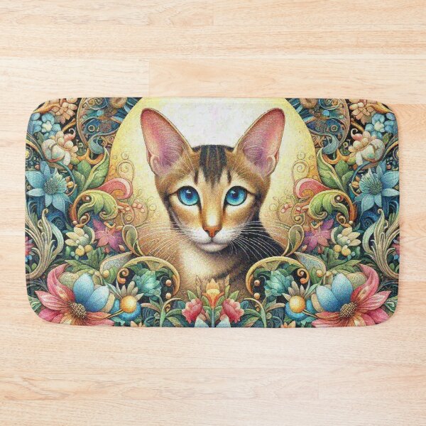 Item preview, Oriental Shorthair Cat in Beautiful Floral Zen Flower Garden designed and sold by Illuministique.