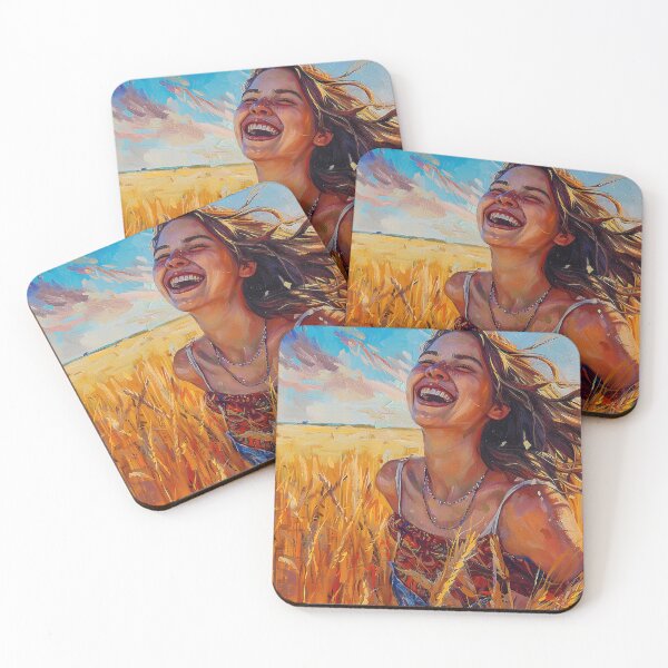 Item preview, Joyful Country Teen Girl Embracing the Golden Hour. designed and sold by CheerForGoods.