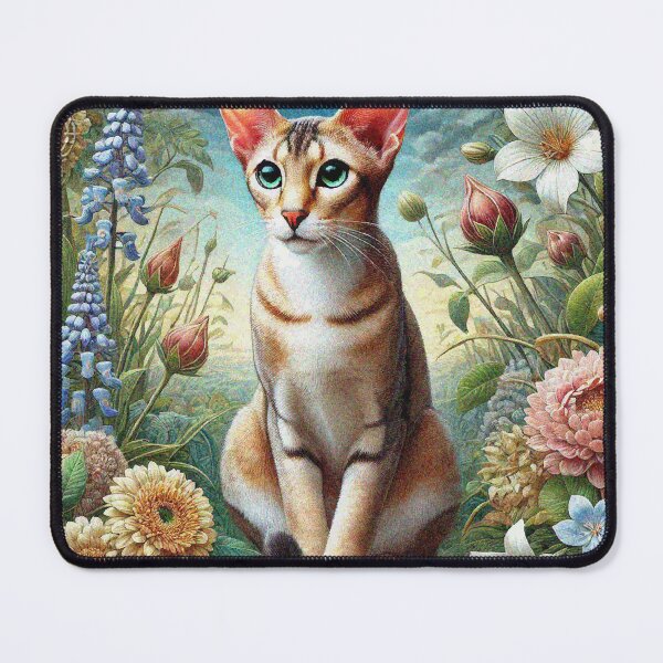 Item preview, Oriental Shorthair Cat in Beautiful Floral Zen Flower Garden designed and sold by Illuministique.