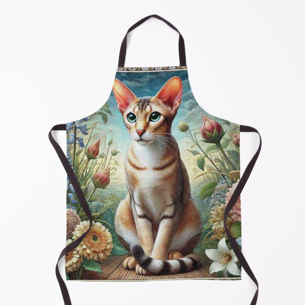 Item preview, Oriental Shorthair Cat in Beautiful Floral Zen Flower Garden designed and sold by Illuministique.