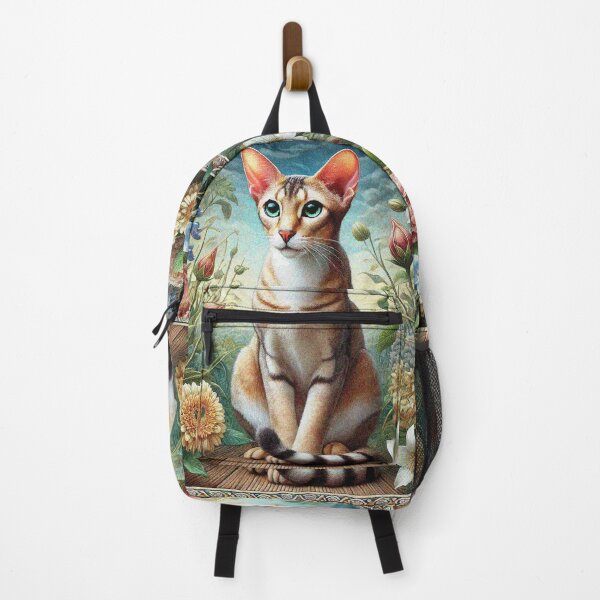 Item preview, Oriental Shorthair Cat in Beautiful Floral Zen Flower Garden designed and sold by Illuministique.