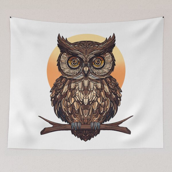 Item preview, Great horned owl with full moon designed and sold by DaveDanchuk.