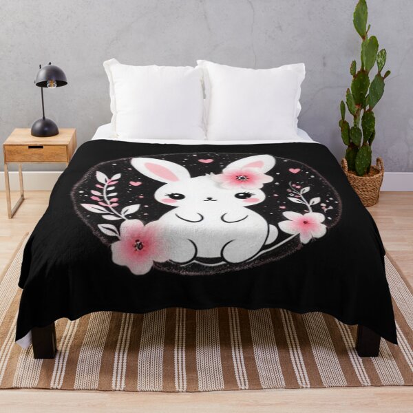 Item preview, Adorable Bunny Graphic T-Shirt with Floral and Ombre Design designed and sold by i-Xuou.