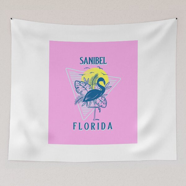 Artikelvorschau, Sanibel Island, Florida, Flamingo, Möwen, Strand, Ferienhaus, Geschenk, entworfen und verkauft von tshirtart2024.