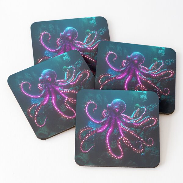 Item preview, Glowing Neon Octopus in Deep Sea Fantasy designed and sold by PixelReverb.