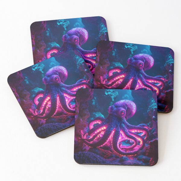 Item preview, Vibrant Deep Sea Octopus with Glowing Tentacles designed and sold by PixelReverb.