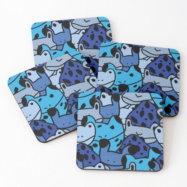 Item preview, Cute blue poison dart frog pattern designed and sold by fluffyfamcraft.