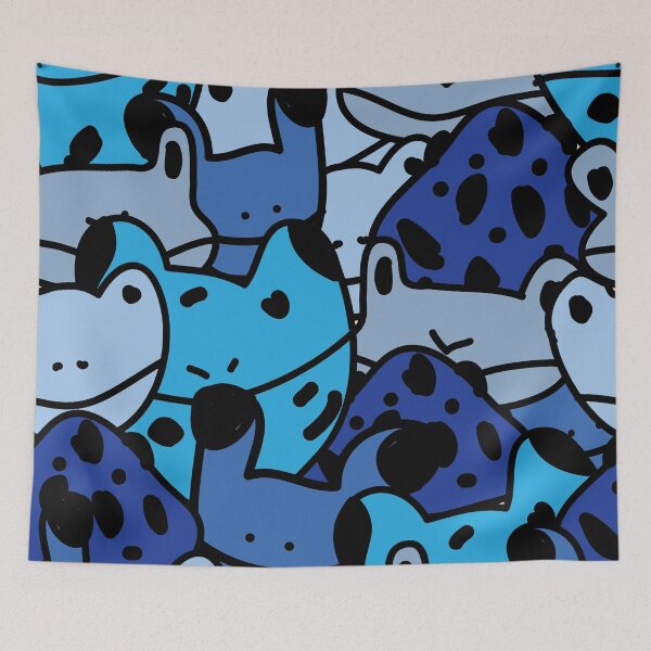 Item preview, Cute blue poison dart frog pattern designed and sold by fluffyfamcraft.