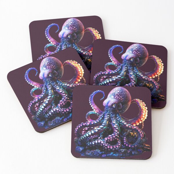 Item preview, Vibrant Neon Octopus with Glowing Tentacles designed and sold by PixelReverb.