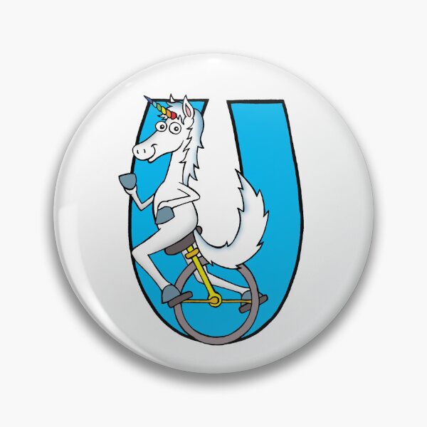 Item preview, Letter U Unicorn on a Unicycle designed and sold by alphatoons.