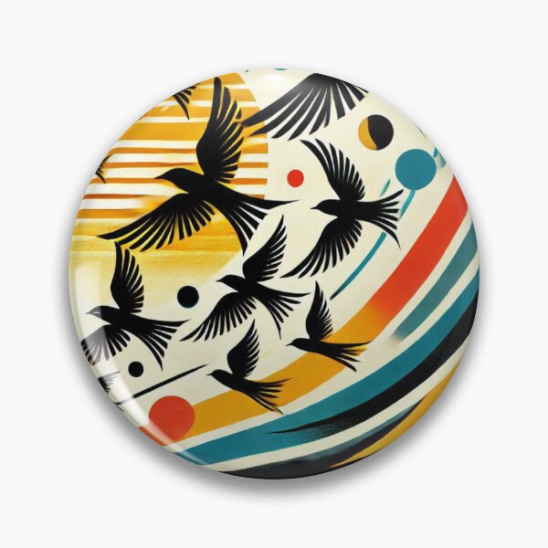 Item preview, abstract art flying birds Silhouette designed and sold by ZulryLifestyles.