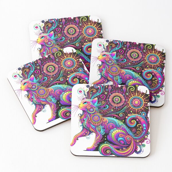 Item preview, Cosmic Neon Cat designed and sold by becauseturkey.