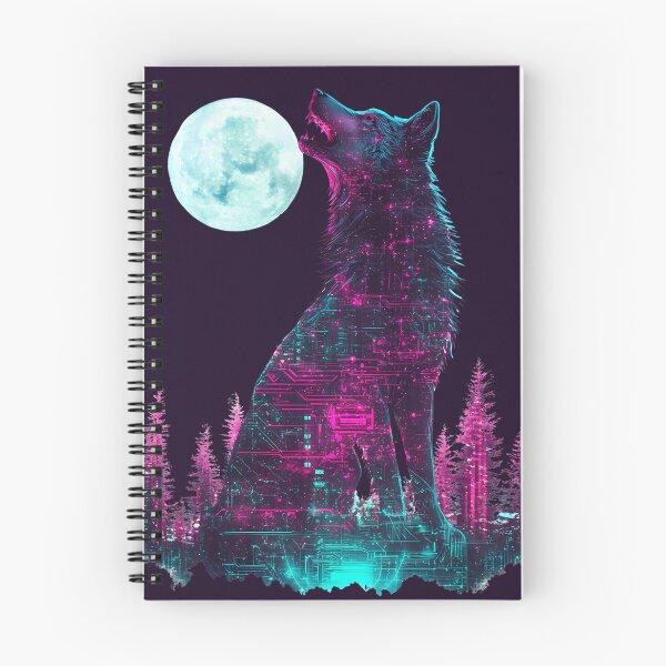 Item preview, Cyberpunk Glitch Wolf Howling at Neon Moon designed and sold by PixelReverb.