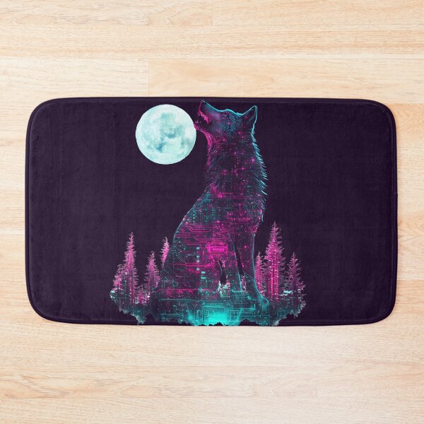 Item preview, Cyberpunk Glitch Wolf Howling at Neon Moon designed and sold by PixelReverb.