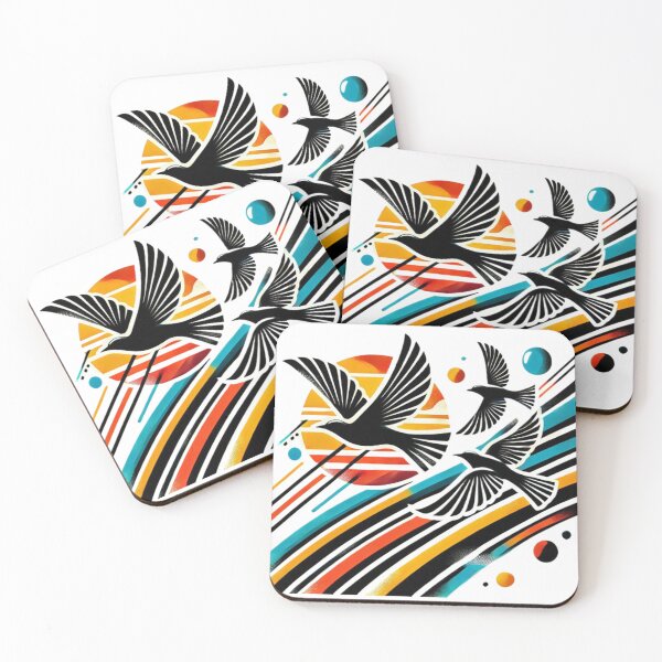 Item preview, abstract art flying birds Silhouette designed and sold by ZulryLifestyles.