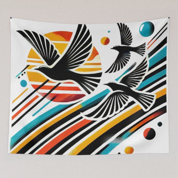 Item preview, abstract art flying birds Silhouette designed and sold by ZulryLifestyles.