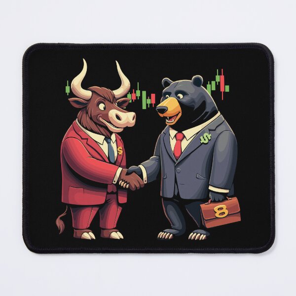 Item preview, Stock Market Bull Bear Handshake Profit Gift designed and sold by Pineapple-Tree.