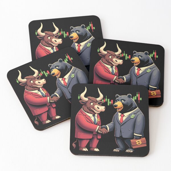 Item preview, Stock Market Bull Bear Handshake Profit Gift designed and sold by Pineapple-Tree.