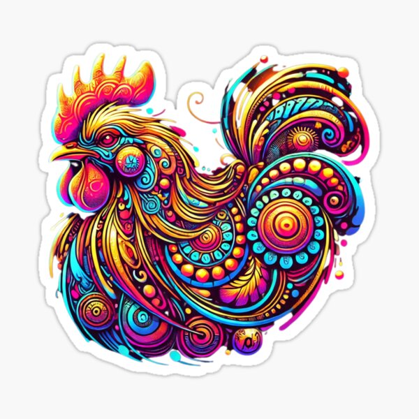 Item preview,  Psychedelic Rooster of Fire designed and sold by becauseturkey.