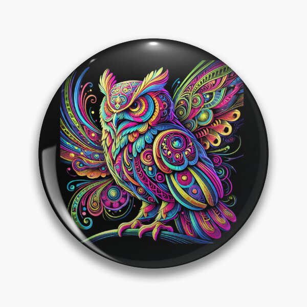Item preview, Psychedelic Neon Owl designed and sold by becauseturkey.
