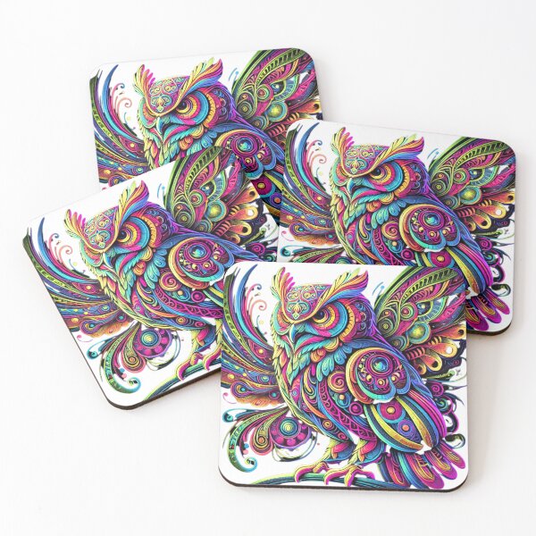 Item preview, Psychedelic Neon Owl designed and sold by becauseturkey.