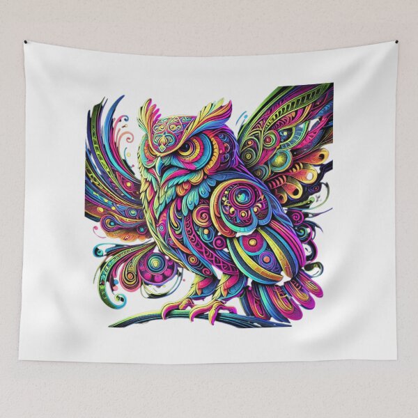 Item preview, Psychedelic Neon Owl designed and sold by becauseturkey.