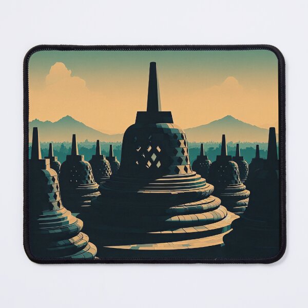 Artikelvorschau, Borobudur Tempel Minimalismus Kunststil entworfen und verkauft von artofuniverse.
