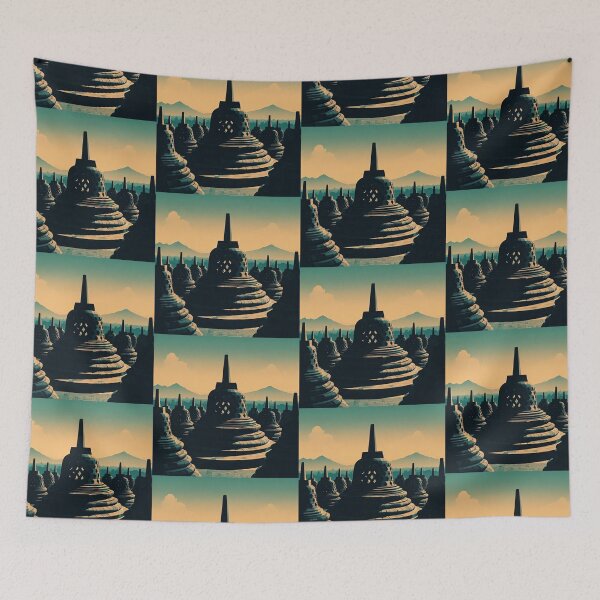 Item preview, Borobudur Temple Minimalism Art Style designed and sold by artofuniverse.