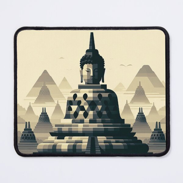 Artikelvorschau, Borobudur Tempel Minimalismus Kunststil entworfen und verkauft von artofuniverse.