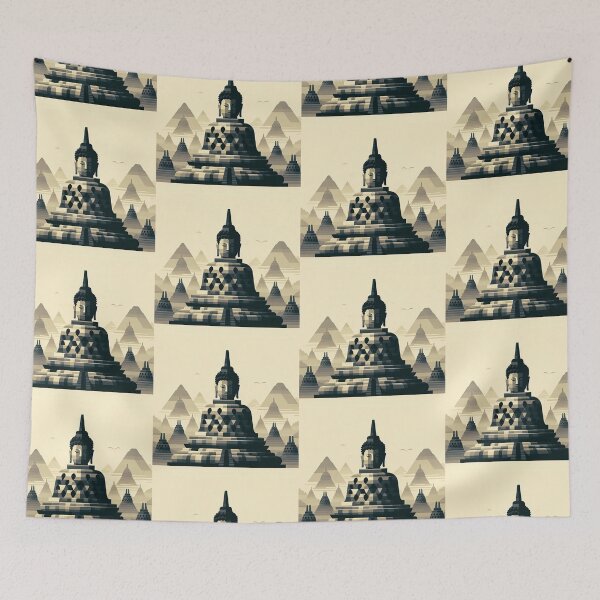 Item preview, Borobudur Temple Minimalism Art Style designed and sold by artofuniverse.