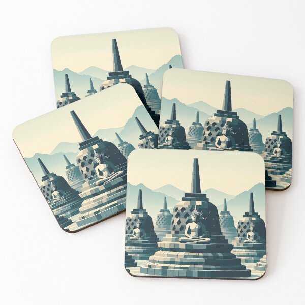Item preview, Borobudur Temple Minimalism Art Style designed and sold by artofuniverse.