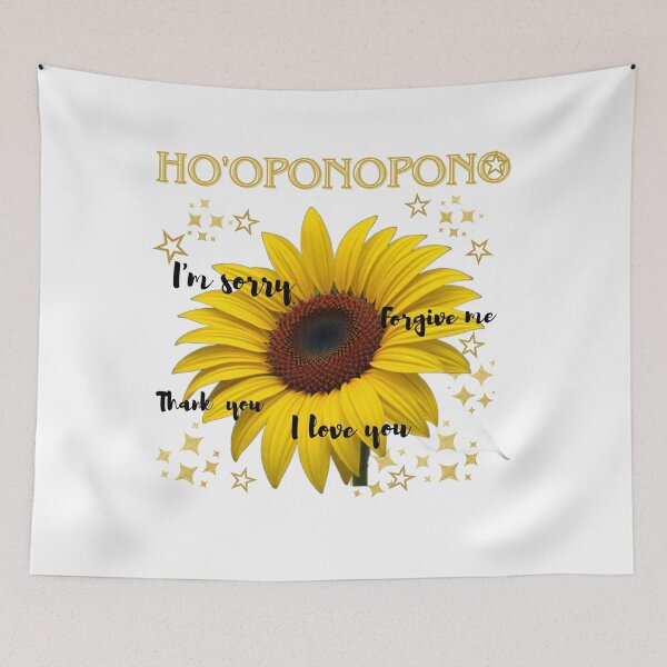 Item preview, sunflower world and ho'oponopono phrases designed and sold by Kikimarketplace.