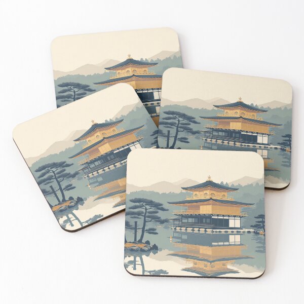 Item preview, Kinkaku-ji (Golden Pavilion) Minimalism Art Style designed and sold by artofuniverse.