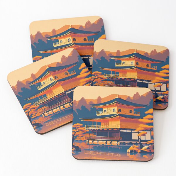 Item preview, Kinkaku-ji (Golden Pavilion) Minimalism Art Style designed and sold by artofuniverse.