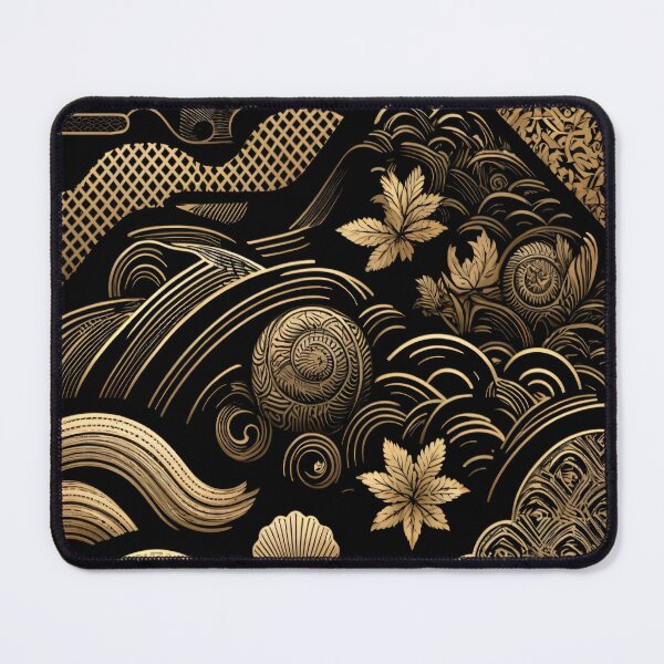 Item preview, "Wajima Lacquerware Gold Wave Art - Japanese-Inspired Design" designed and sold by SakuraJapanArt.