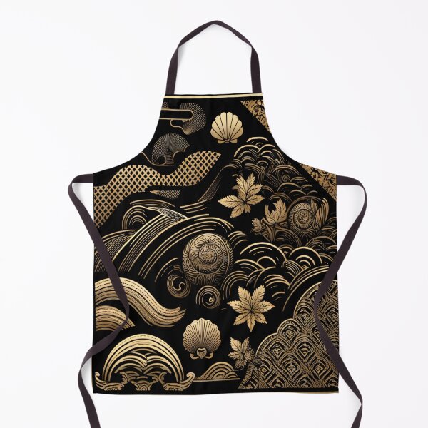 Item preview, "Wajima Lacquerware Gold Wave Art - Japanese-Inspired Design" designed and sold by SakuraJapanArt.