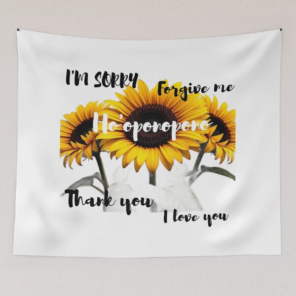 Item preview, sunflower world and ho'oponopono phrases designed and sold by Kikimarketplace.