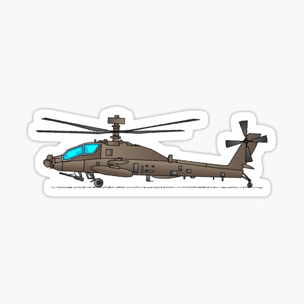 AH-64 Apache Helicopter Art Sticker
