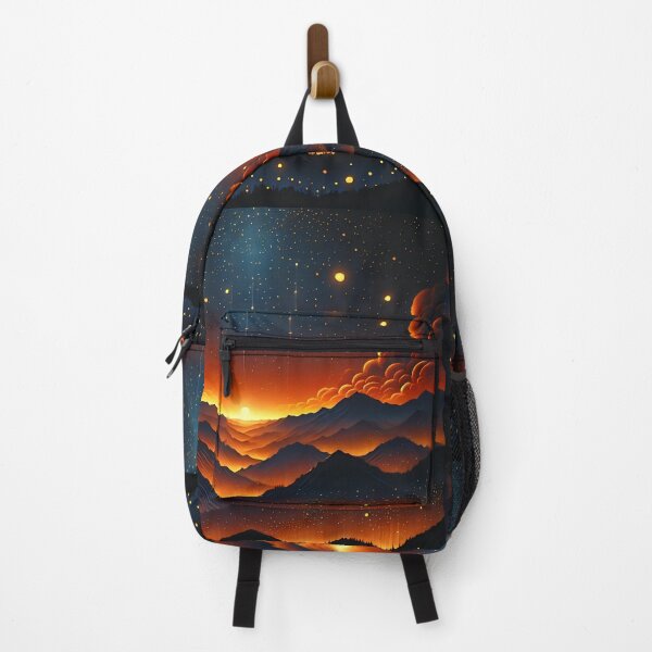 Item preview, Ethereal Night Sky Over Glowing Mountain Ranges designed and sold by Amr Siam.