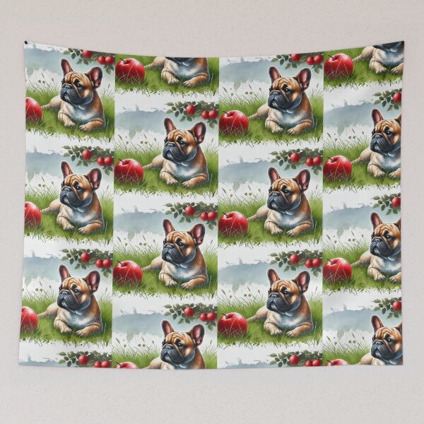 Item preview, french bulldog under apple tree designed and sold by Zelda50.
