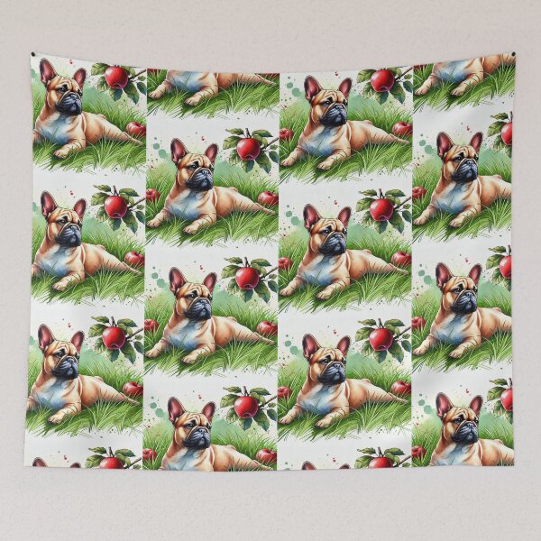 Item preview,  french bulldog under apple tree designed and sold by Zelda50.