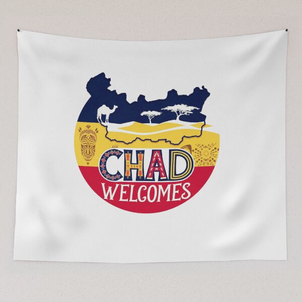 Item preview, Chad Czad Welcomes Flag Map N'Djamena designed and sold by AnimalsDH305.