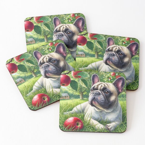 Item preview, french bulldog under apple tree designed and sold by Zelda50.